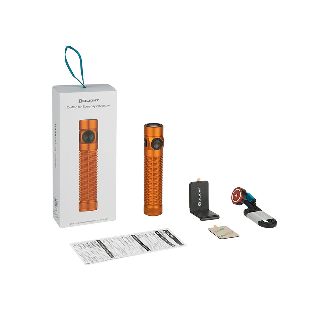 Olight Baton 4 Pro – Orange | 1500 Lumen Rechargeable Edc Flashlight