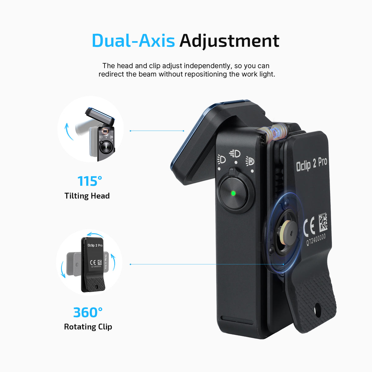 Olight Oclip 2 Pro | Black | 530 Lumen Clip Flashlight