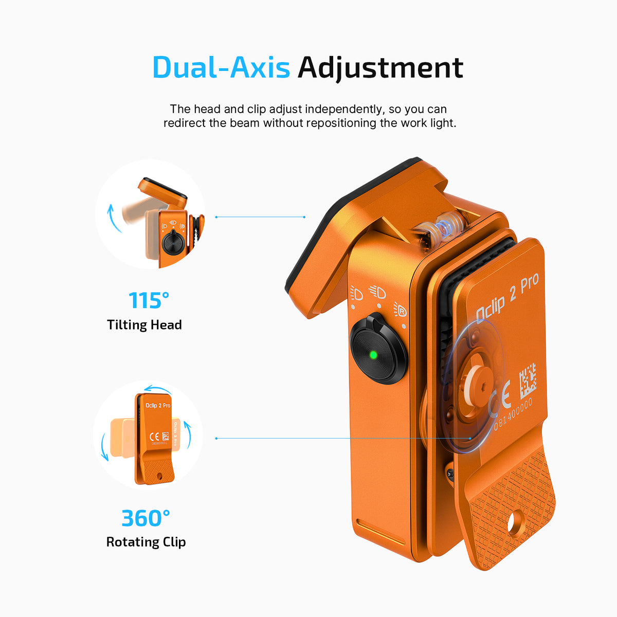 Olight Oclip 2 Pro | Orange | 530 Lumen Clip Flashlight