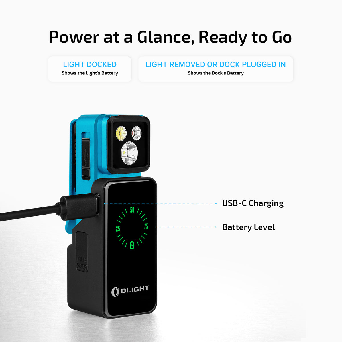 Olight Oclip 2 Pro Premium | Tidal Blue | Mobile Charging Dock