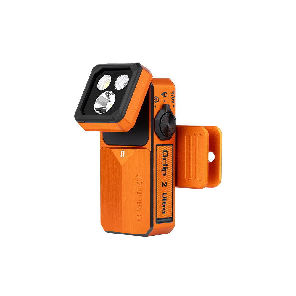 Olight Oclip 2 Ultra | Amber Orange | Flood + Spot + Red + UV Clip Light