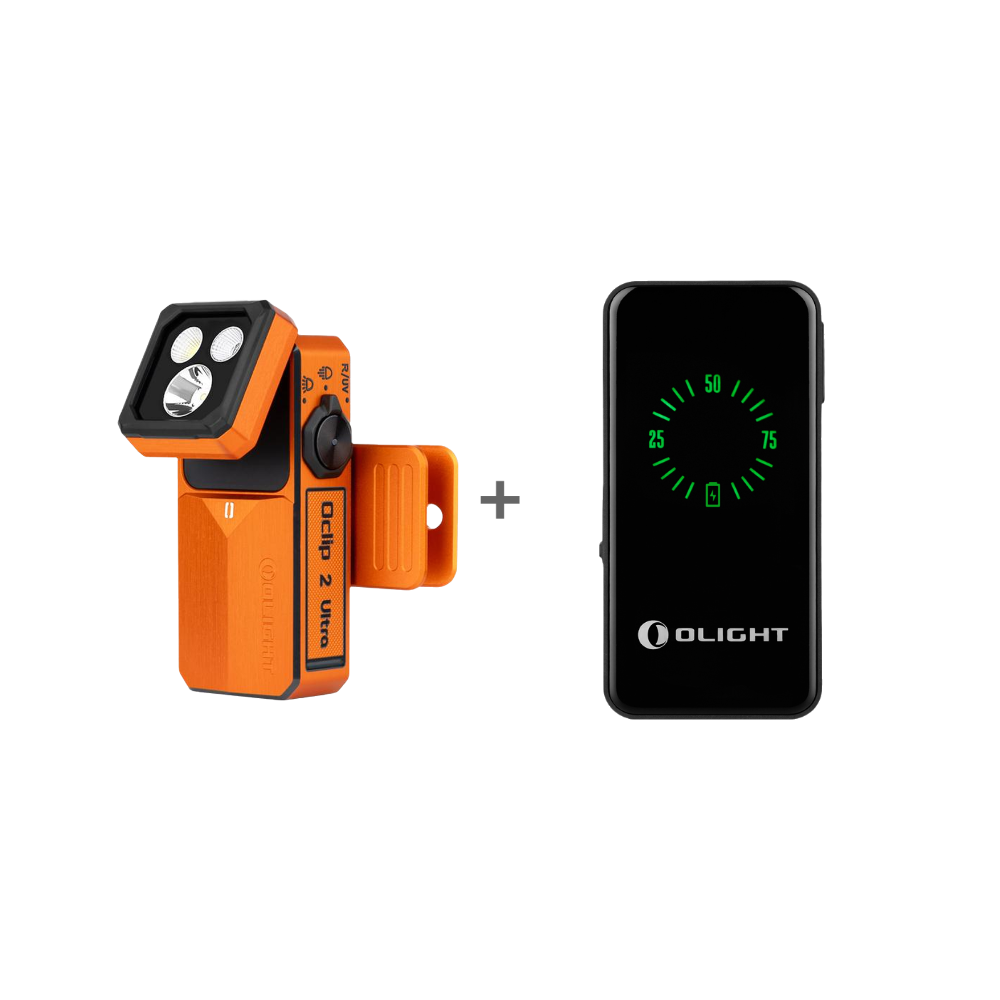 Olight Oclip 2 Ultra Premium | Amber Orange | Mobile Charging Dock