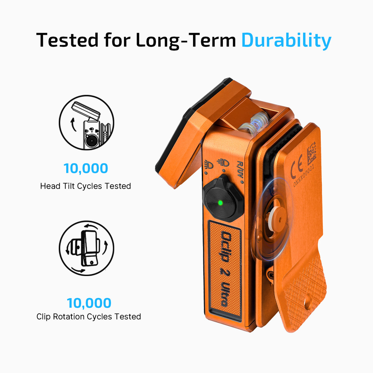 Olight Oclip 2 Ultra Premium | Amber Orange | Mobile Charging Dock