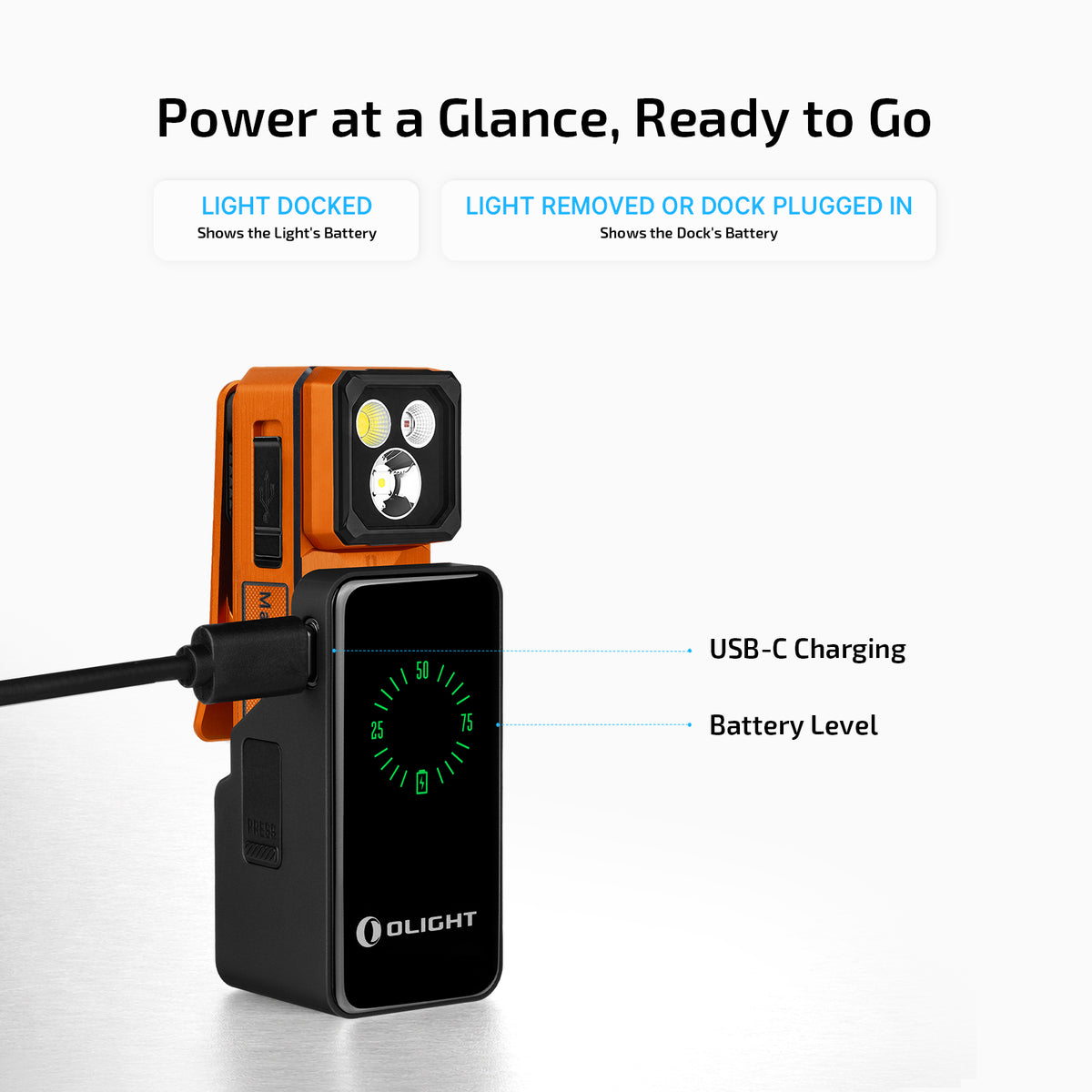 Olight Oclip 2 Ultra Premium | Amber Orange | Mobile Charging Dock