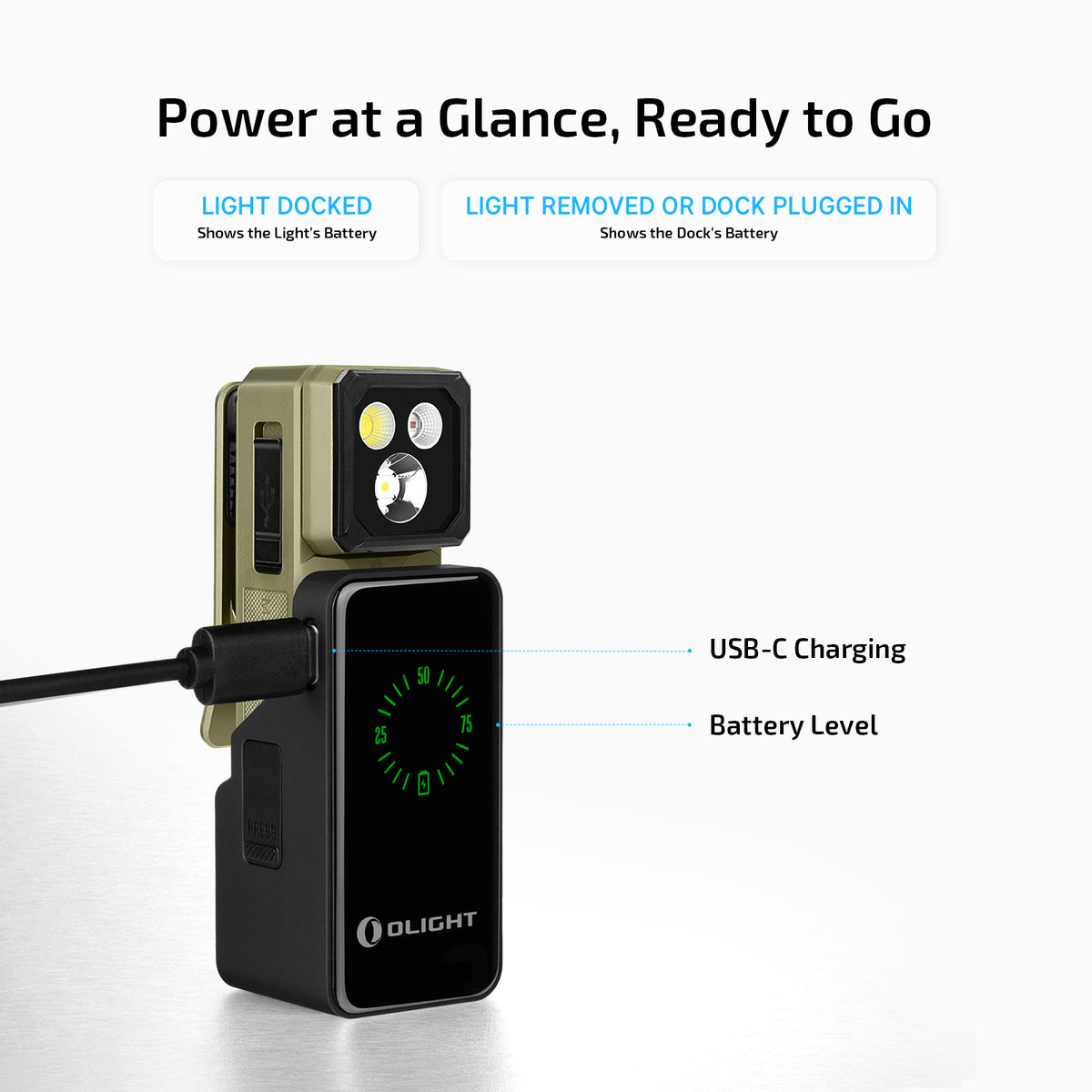 Olight Oclip 2 Ultra Premium | Olive Green | Mobile Charging Dock