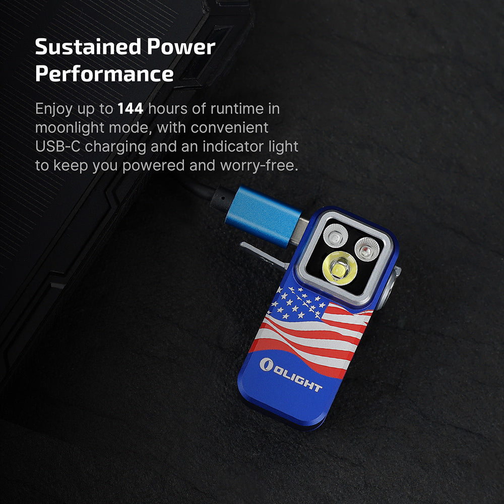 Olight Oclip Pro S | Stars & Stripes Edition | 5-in-1 Rechargeable Clip Flashlight