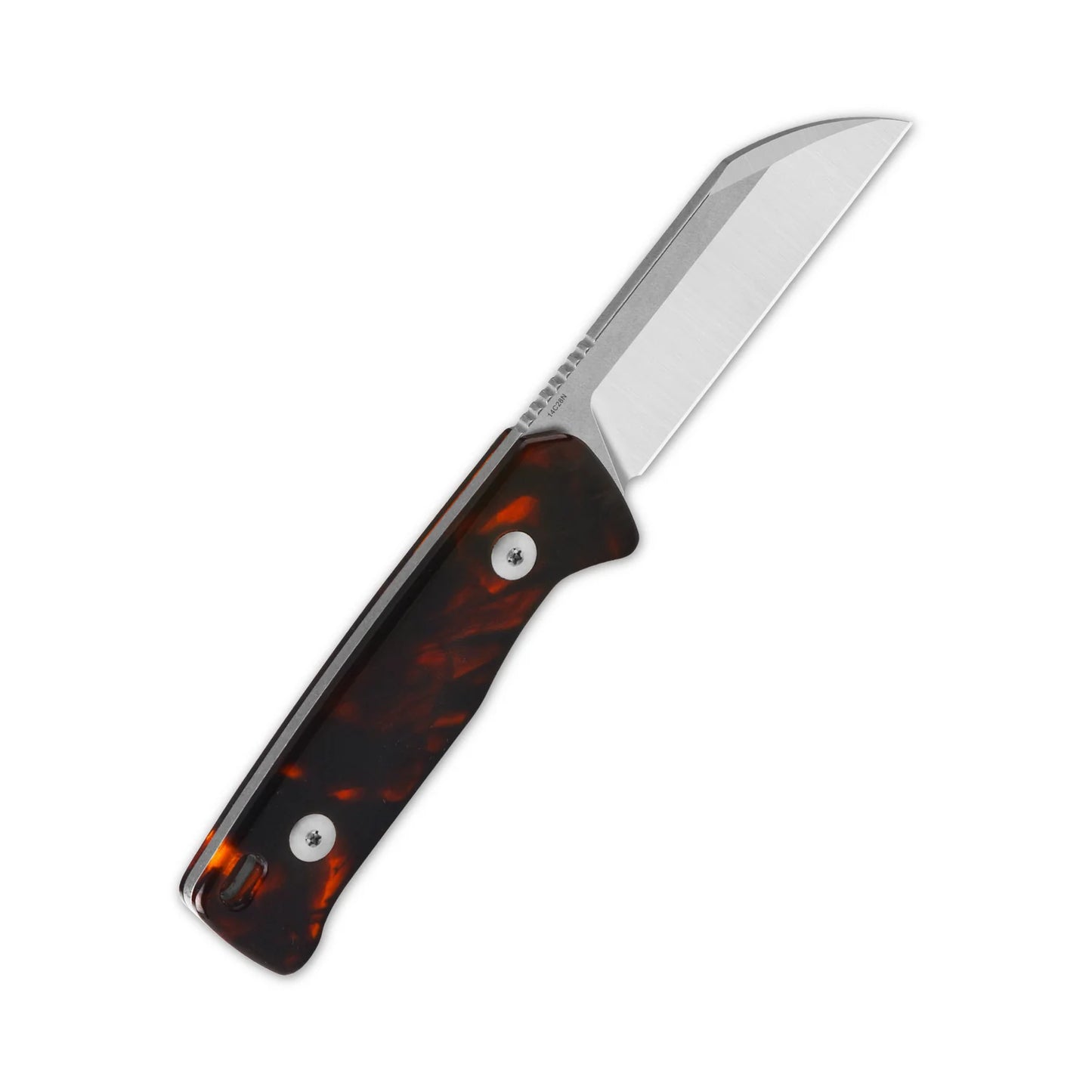QSP Baby Penguin | Tortoise Resin | 14C28N Fixed Blade