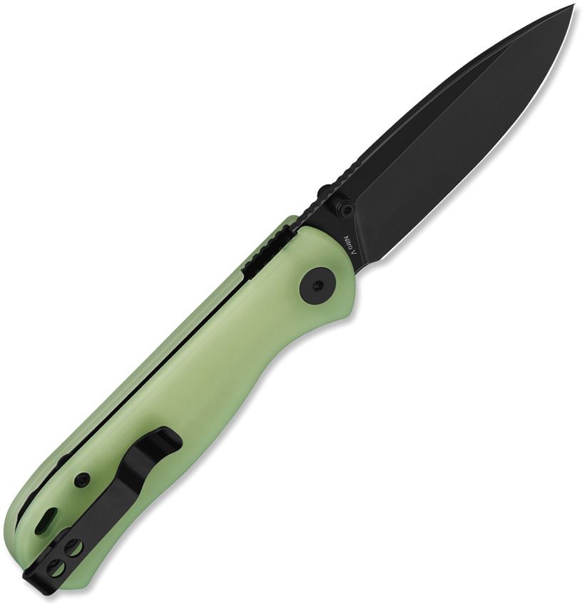 QSP Ferret | Black Nitro-V & Glow Resin Liner Lock Knife