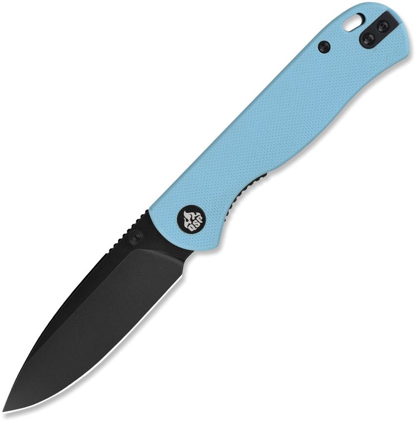 QSP Ferret | Black Nitro-V & Sky Blue G-10 Liner Lock Knife