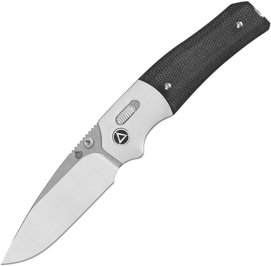 Black Micarta Handle with Drop Point Blade Open