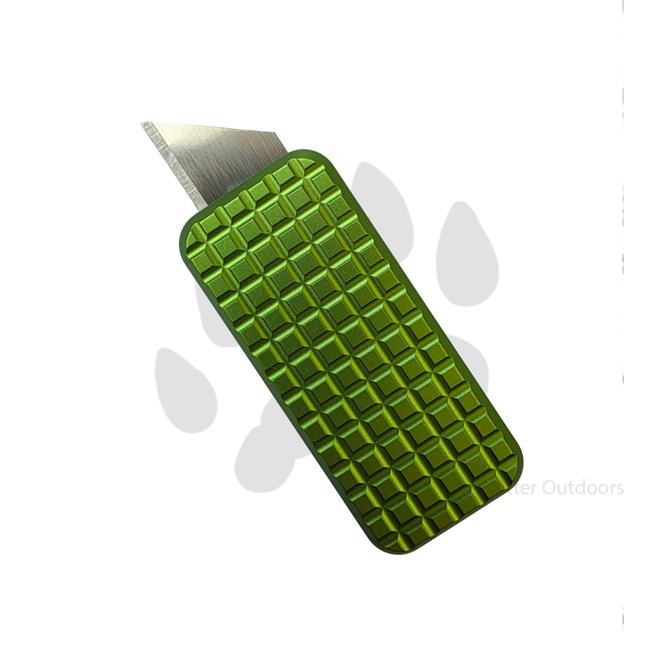 Rivery Zero Utility Knife | Grenade Pattern | Green Anodized Aluminum