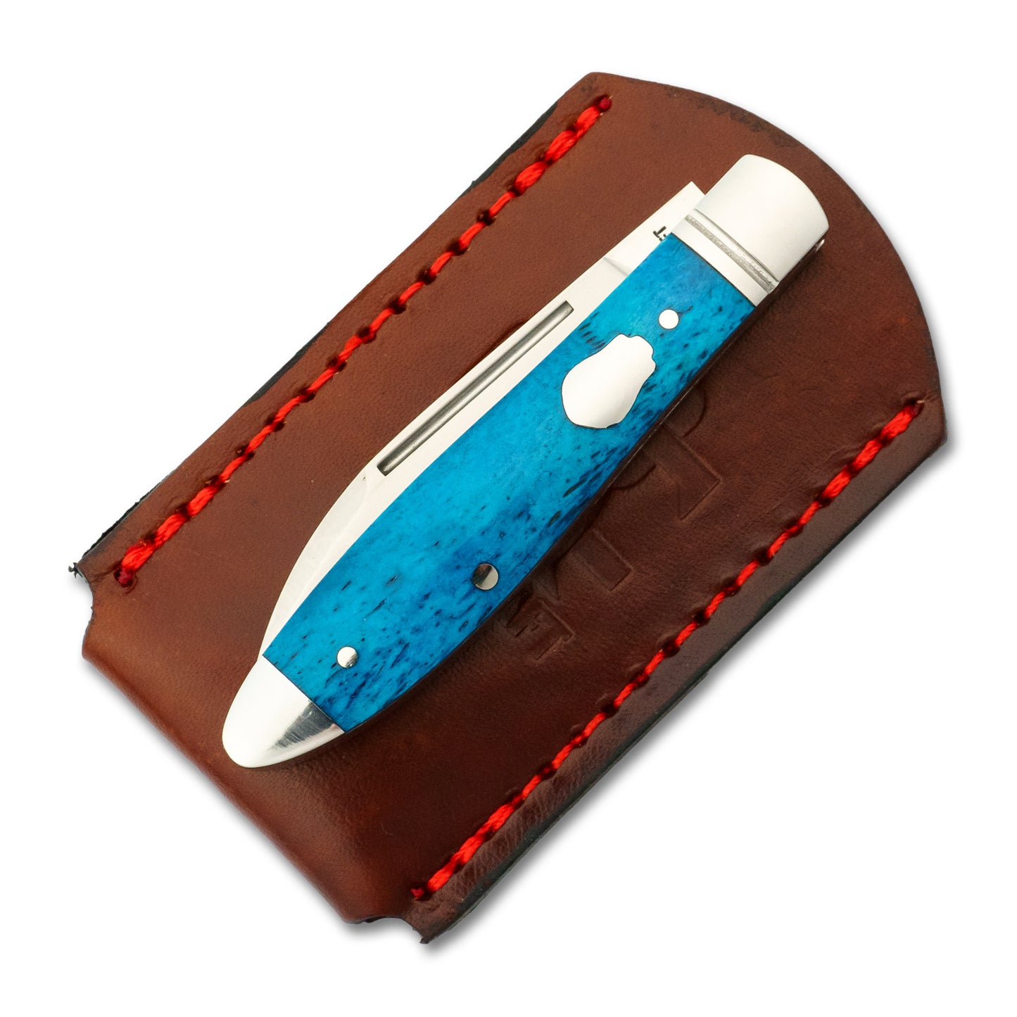 Medium knife slip shown with a Tanasi Lake Tear Drop, illustrating secure fit and easy access for slimmer patterns.